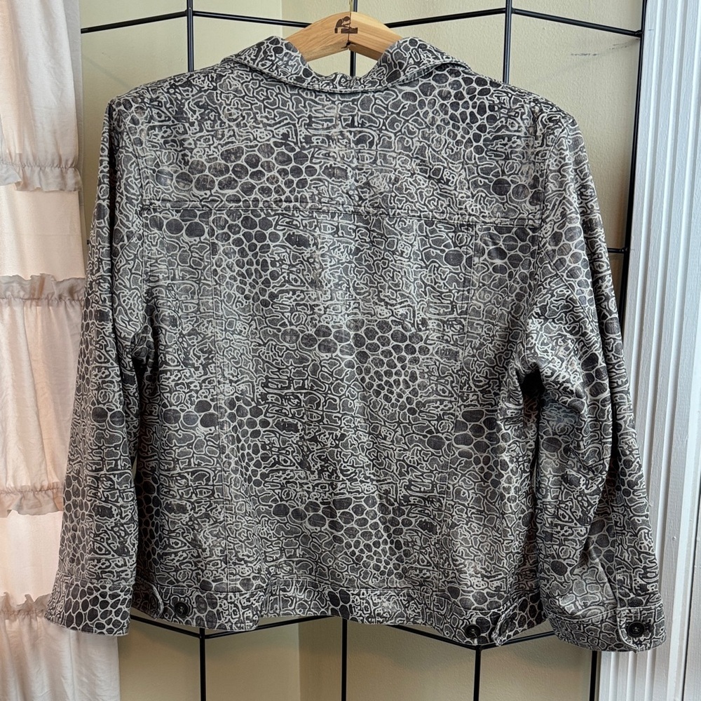 Ruby Rd Women's 3/4 Sleeve Button Up Jacket Reptile Animal Print Size 16 - Picture 5 of 10